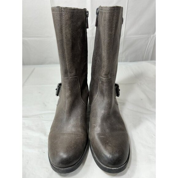 VINCE CAMUTO WEXLE GRAY LEATHER RIDING BOOTS SIZE 9.5 M - Picture 5 of 14